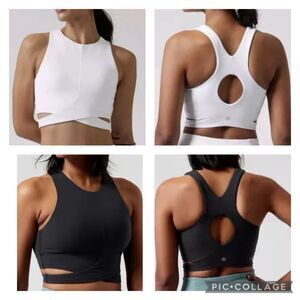 Athleta Conscious Crop CutOut **LOT OF 2** Black & White XS Yoga Barre MSRP $138